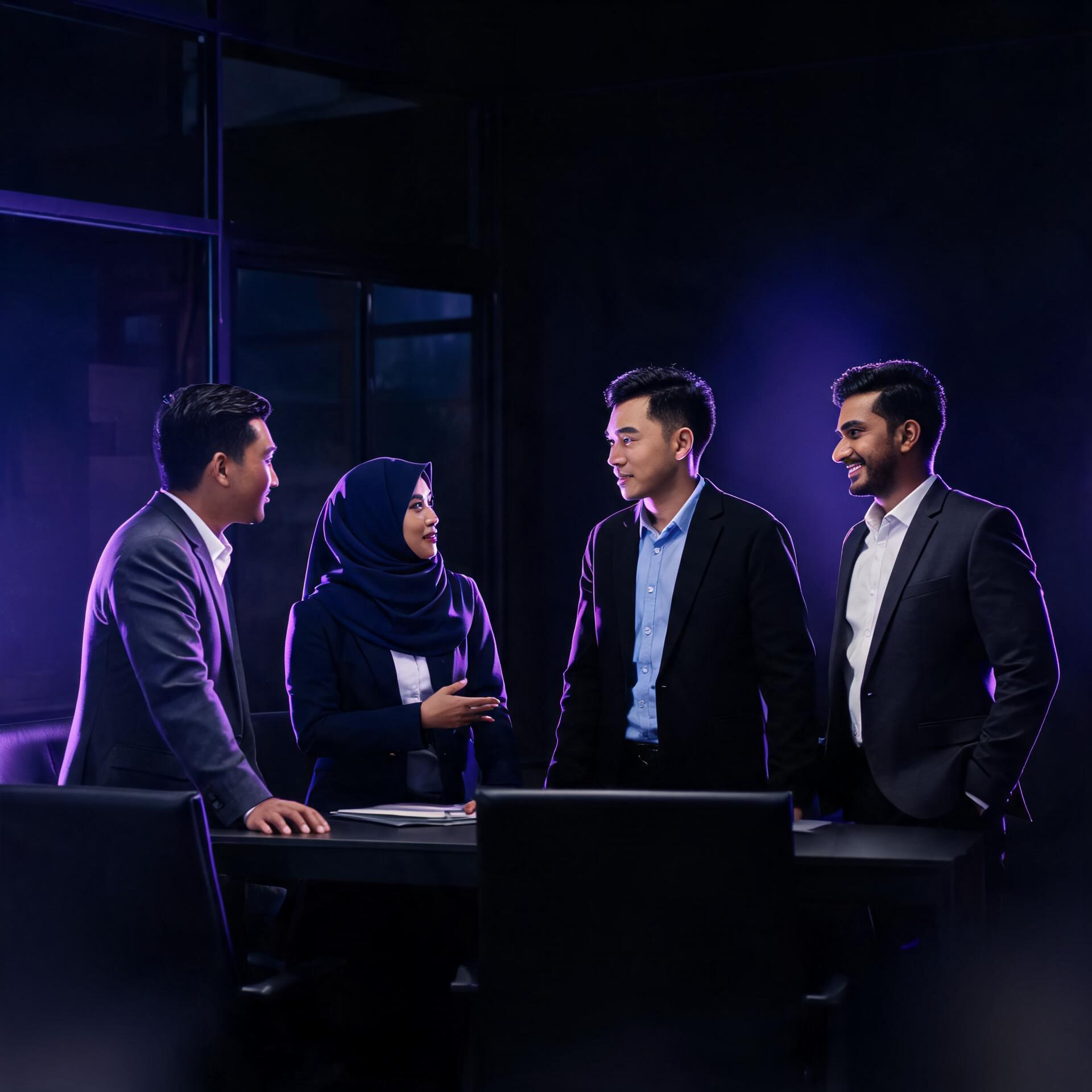 A Malaysian management team in discussion
